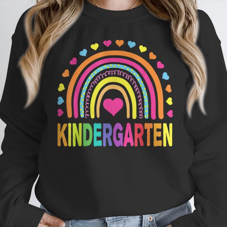 Kindergarten Rainbow Girls Boys Teacher Team Kinder Squad Women Crewneck Sweatshirt, funny design Kindergarten Rainbow Girls Boys Teacher Team Kinder Squad Women Crewneck Sweatshirt, funny design