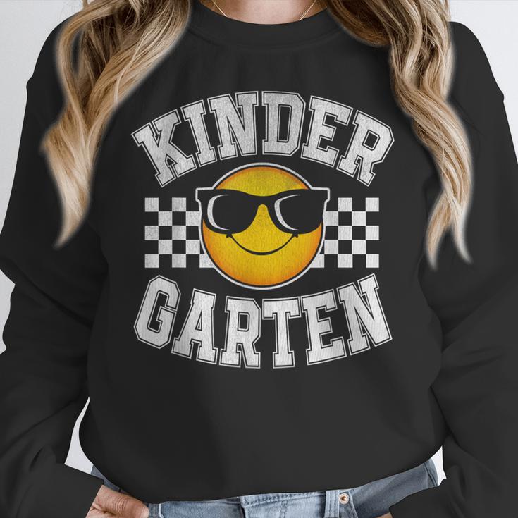 Kindergarten Teacher First Day Of Kinder Back To School Women Crewneck Sweatshirt, funny design Kindergarten Teacher First Day Of Kinder Back To School Women Crewneck Sweatshirt, funny design