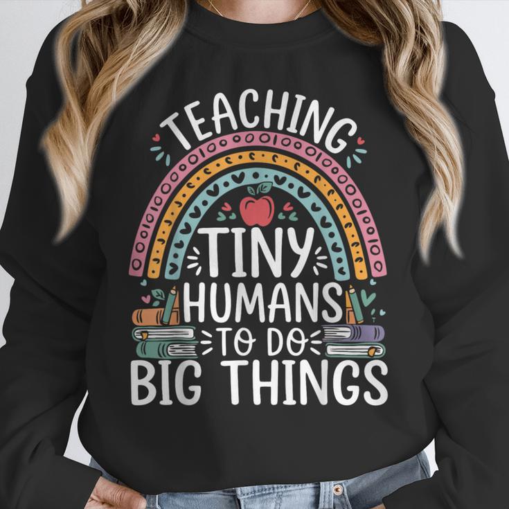 Kindergarten Teacher Tiny Humans Pre-School Teacher Women Crewneck Sweatshirt, funny design Kindergarten Teacher Tiny Humans Pre-School Teacher Women Crewneck Sweatshirt, funny design