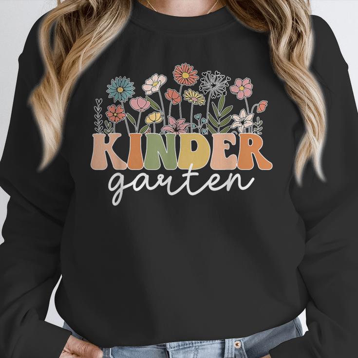 Kindergarten Teacher Wildflower Back To School Floral Outfit Men Women Women Crewneck Sweatshirt, funny design