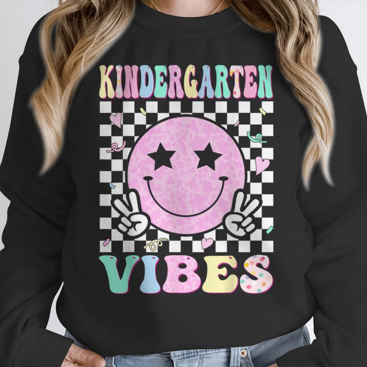 Kindergarten Vibes First Day Of School Kindergarten Teacher Women Crewneck Sweatshirt, funny design Kindergarten Vibes First Day Of School Kindergarten Teacher Women Crewneck Sweatshirt, funny design