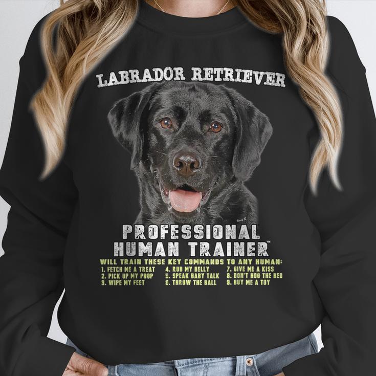 Labrador Retriever Lab Professional Human Trainer Women Crewneck Sweatshirt, funny design