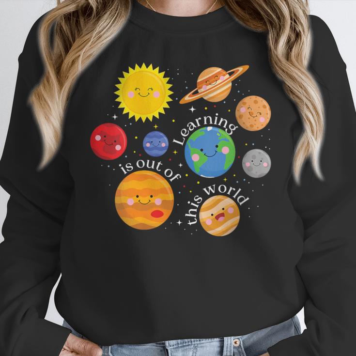 Learning Is Out Of This World Science Teacher Planets Women Crewneck Sweatshirt, Science Teacher Gifts, funny design Learning Is Out Of This World Science Teacher Planets Women Crewneck Sweatshirt, Science Teacher Gifts, funny design