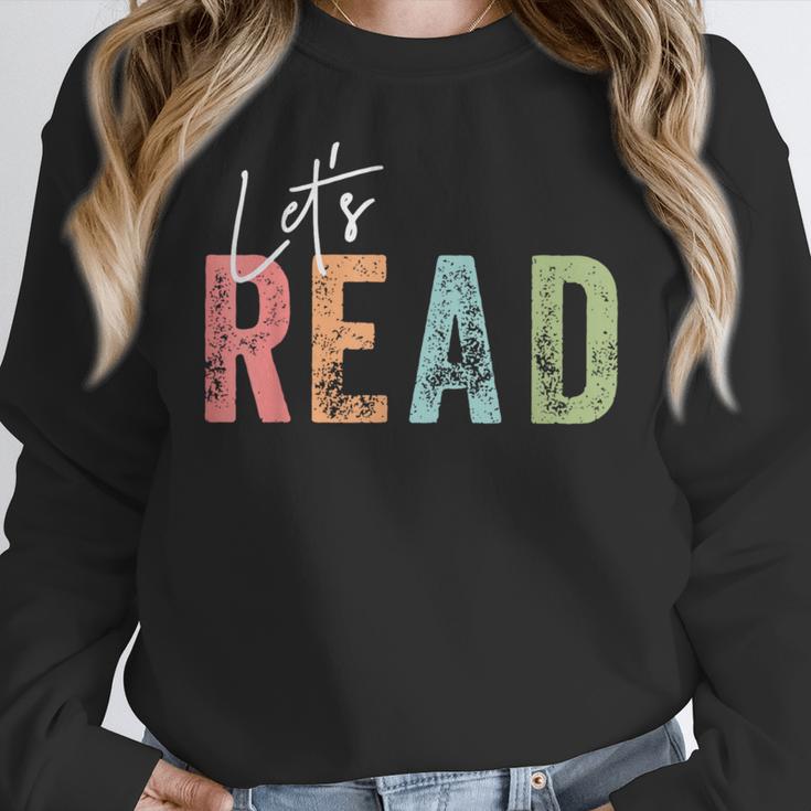 Let's Read Book Nerd Reading Book Lover Librarian Teacher Women Crewneck Sweatshirt, funny design Let's Read Book Nerd Reading Book Lover Librarian Teacher Women Crewneck Sweatshirt, funny design