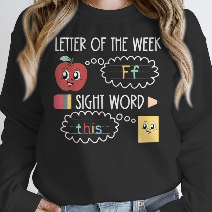 Letter Of The Week Ff Sight Word Teacher Squad Women Crewneck Sweatshirt, funny design
