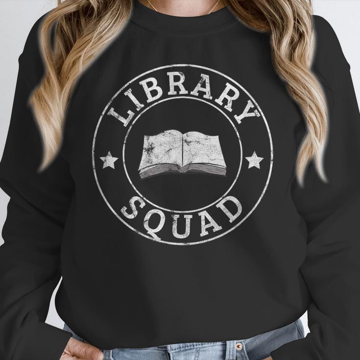 Library Squad Librarian Staff Teacher Group Matching For Men Women Women Crewneck Sweatshirt, funny design Library Squad Librarian Staff Teacher Group Matching For Men Women Women Crewneck Sweatshirt, funny design