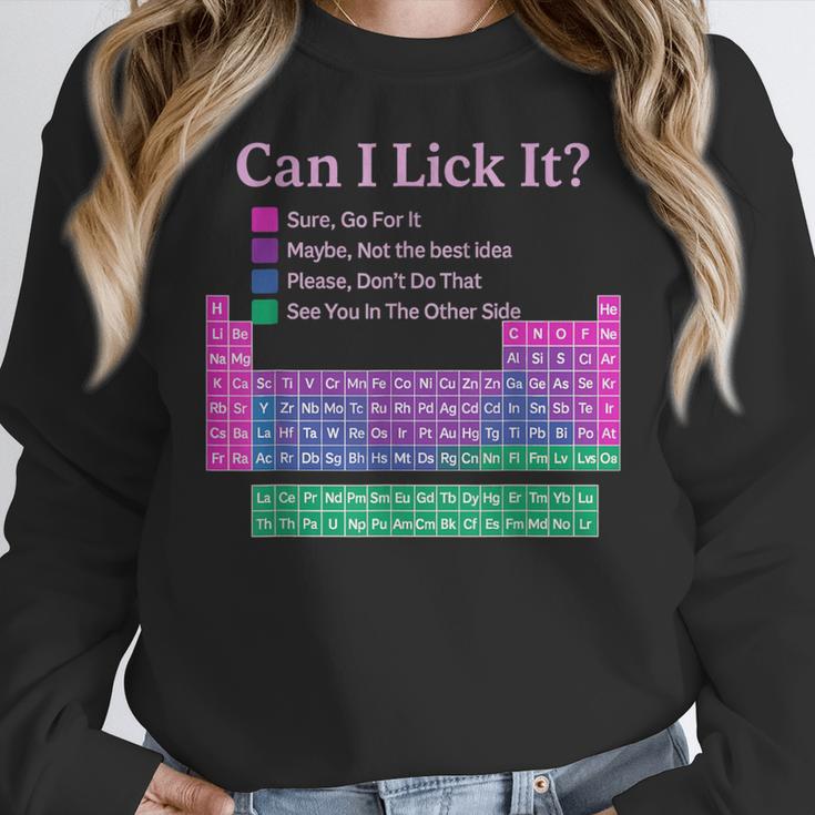 Can I Lick It Periodic Table Teacher Student Kids Women Crewneck Sweatshirt, funny design Can I Lick It Periodic Table Teacher Student Kids Women Crewneck Sweatshirt, funny design