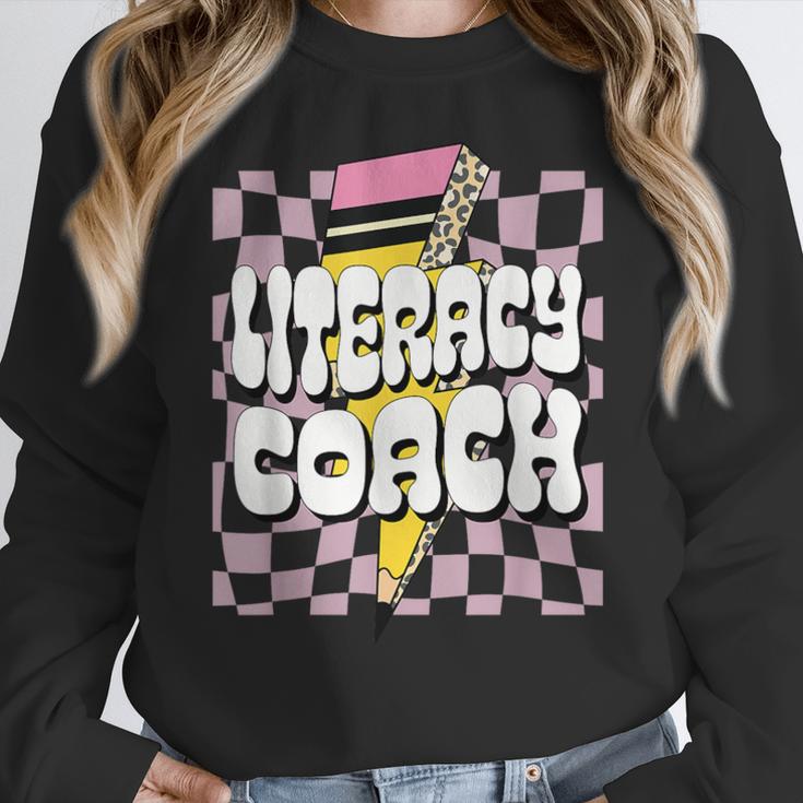 Literacy Coach Reading Specialist Facilitator Lead Teacher Women Crewneck Sweatshirt, funny design Literacy Coach Reading Specialist Facilitator Lead Teacher Women Crewneck Sweatshirt, funny design