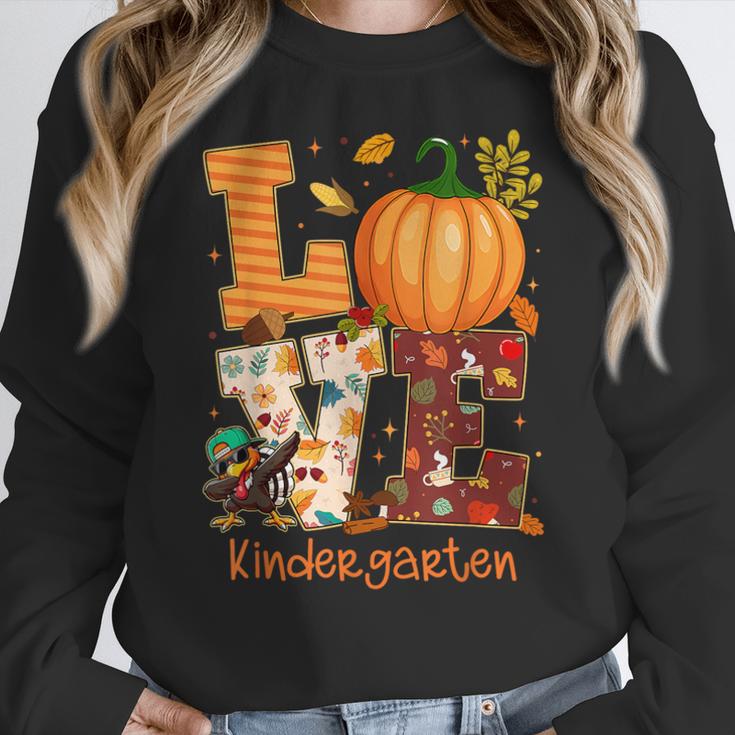 Love Kindergarten Teacher Turkey Thanksgiving Autumn Fall Women Crewneck Sweatshirt, funny design Love Kindergarten Teacher Turkey Thanksgiving Autumn Fall Women Crewneck Sweatshirt, funny design