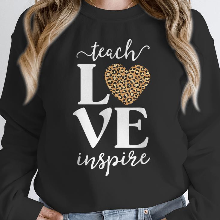 Love Leopard Print Teacher Cheetah School Inspire Teach Women Crewneck Sweatshirt, funny design Love Leopard Print Teacher Cheetah School Inspire Teach Women Crewneck Sweatshirt, funny design