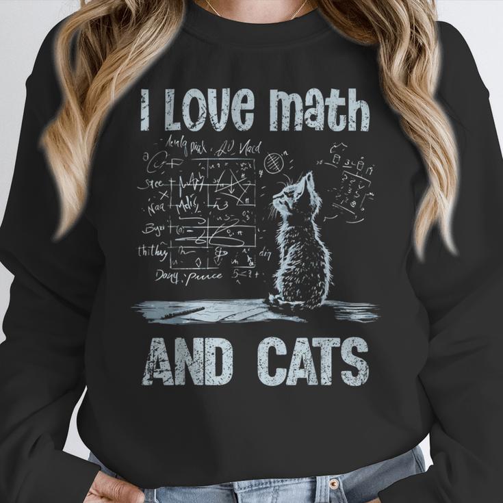I Love Math And Cats Cat Lover Science Teacher Student Women Crewneck Sweatshirt, Science Teacher Gifts, funny design I Love Math And Cats Cat Lover Science Teacher Student Women Crewneck Sweatshirt, Science Teacher Gifts, funny design