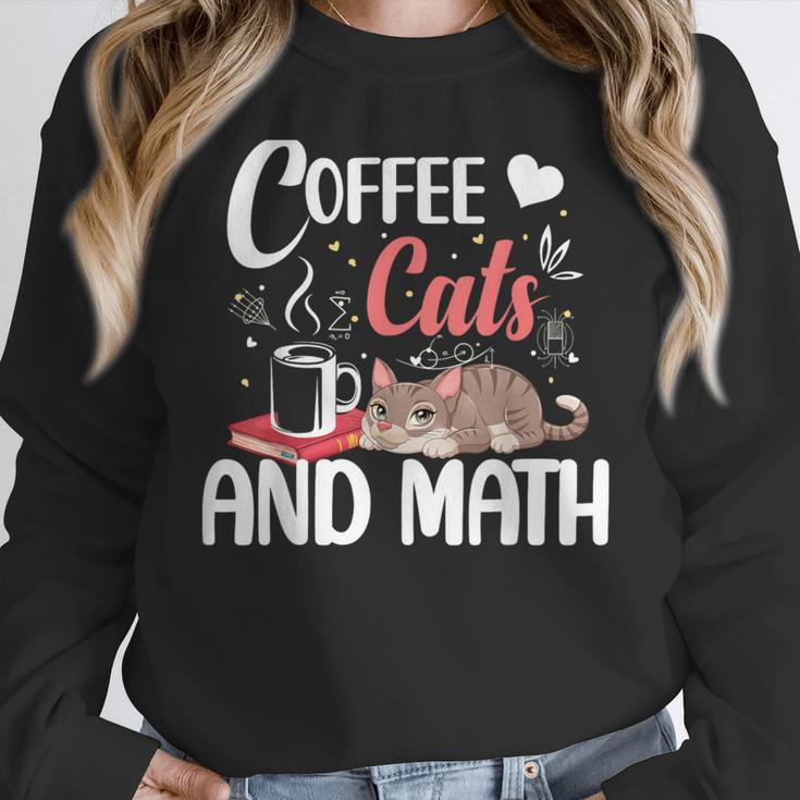 I Love Math Cats And Coffee Heart Mathematics Teacher Women Crewneck Sweatshirt, funny design I Love Math Cats And Coffee Heart Mathematics Teacher Women Crewneck Sweatshirt, funny design