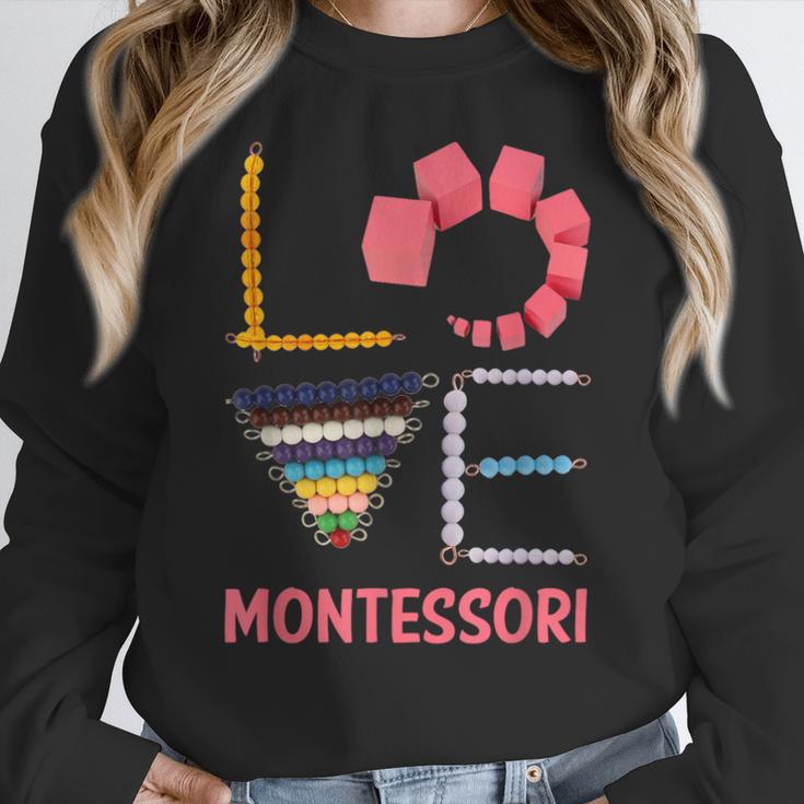 Love Montessori Education Math Teacher Women Crewneck Sweatshirt, funny design Love Montessori Education Math Teacher Women Crewneck Sweatshirt, funny design