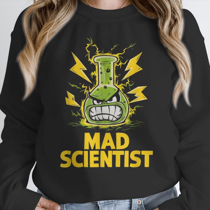 Mad Scientist Kids Youth Adult Science Teacher Chemistry Women Crewneck Sweatshirt, Science Teacher Gifts, funny design
