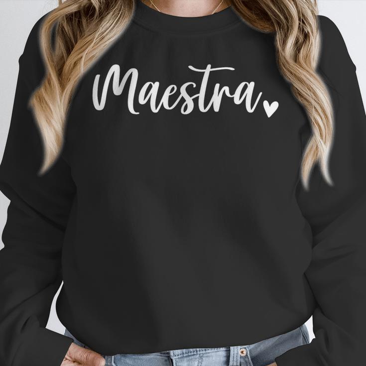 Maestra Cute Bilingual Spanish Teacher Women Crewneck Sweatshirt, funny design Maestra Cute Bilingual Spanish Teacher Women Crewneck Sweatshirt, funny design