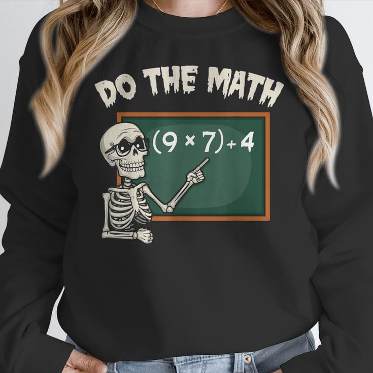 Do The Math 67 Meme Joke Halloween Skeleton Math Teacher Women Crewneck Sweatshirt, funny design Do The Math 67 Meme Joke Halloween Skeleton Math Teacher Women Crewneck Sweatshirt, funny design