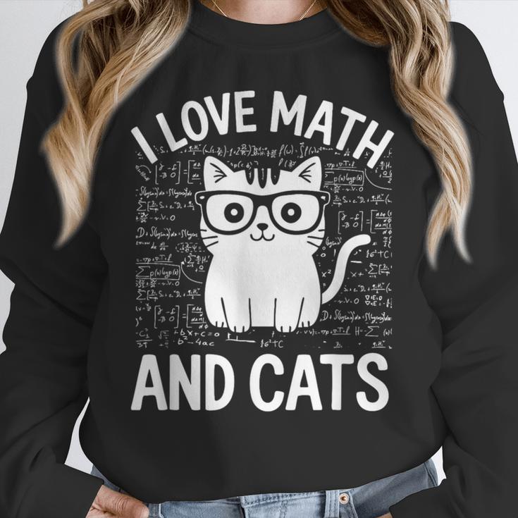 Math And Cats Apparel For Teachers Students Cat Lovers Women Crewneck Sweatshirt, funny design Math And Cats Apparel For Teachers Students Cat Lovers Women Crewneck Sweatshirt, funny design