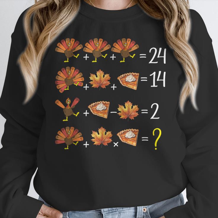 Math Number Thanksgiving Count Answer Pie Turkey Teacher Women Crewneck Sweatshirt, funny design Math Number Thanksgiving Count Answer Pie Turkey Teacher Women Crewneck Sweatshirt, funny design
