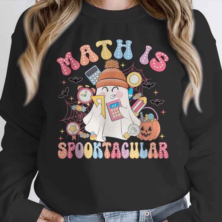 Math Is Spooktacular Math Teacher Spooky Halloween Women Crewneck Sweatshirt, funny design Math Is Spooktacular Math Teacher Spooky Halloween Women Crewneck Sweatshirt, funny design