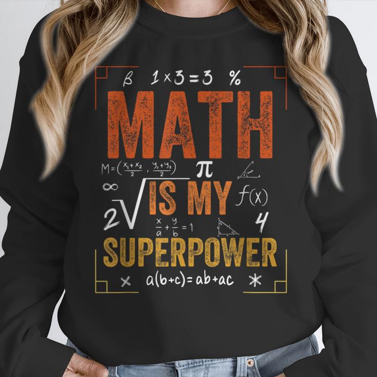 Math Is My Superpower Funny Teacher Women Crewneck Sweatshirt, funny design Math Is My Superpower Funny Teacher Women Crewneck Sweatshirt, funny design