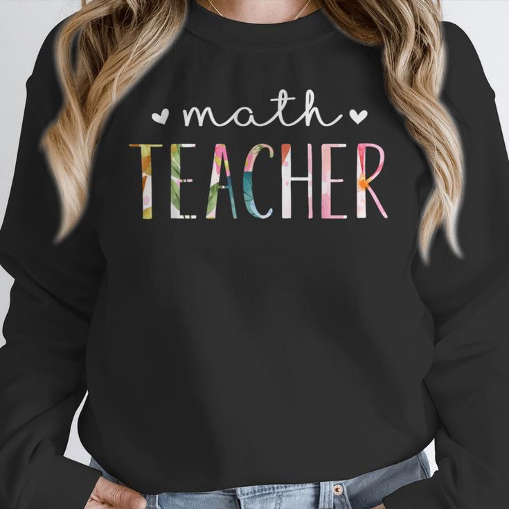 Math Teacher Cute Floral Women Crewneck Sweatshirt, funny design