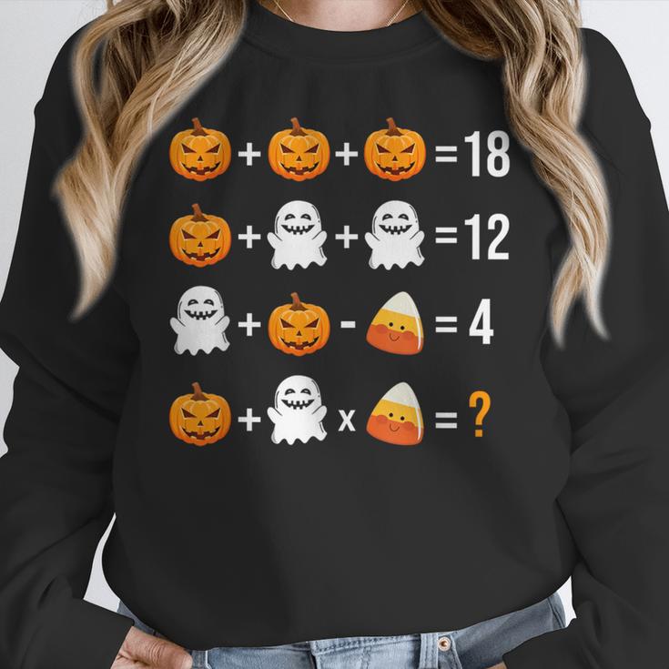 Math Teacher Halloween Equation Pumpkin Ghost Candy Corn Women Crewneck Sweatshirt, funny design Math Teacher Halloween Equation Pumpkin Ghost Candy Corn Women Crewneck Sweatshirt, funny design
