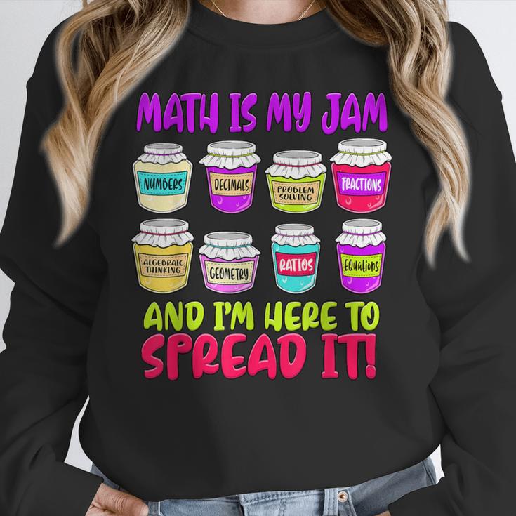 Math Teacher My Jam Here To Spread Mathematics Humor Women Crewneck Sweatshirt, funny design Math Teacher My Jam Here To Spread Mathematics Humor Women Crewneck Sweatshirt, funny design
