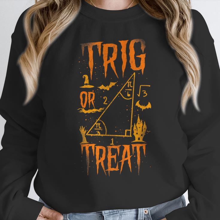 Math Teacher Nerd Student Halloween Trig Or Treat Women Crewneck Sweatshirt, funny design Math Teacher Nerd Student Halloween Trig Or Treat Women Crewneck Sweatshirt, funny design