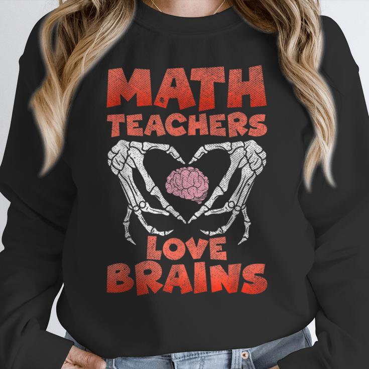 Math Teachers Love Brains Scary Halloween Men Women Women Crewneck Sweatshirt, funny design Math Teachers Love Brains Scary Halloween Men Women Women Crewneck Sweatshirt, funny design