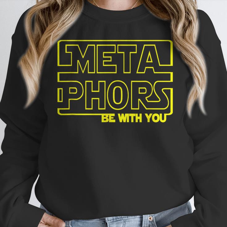 Metaphors Be With You English Teacher Shirts T-Shirt Women Crewneck Sweatshirt, English Teacher Gifts, funny design