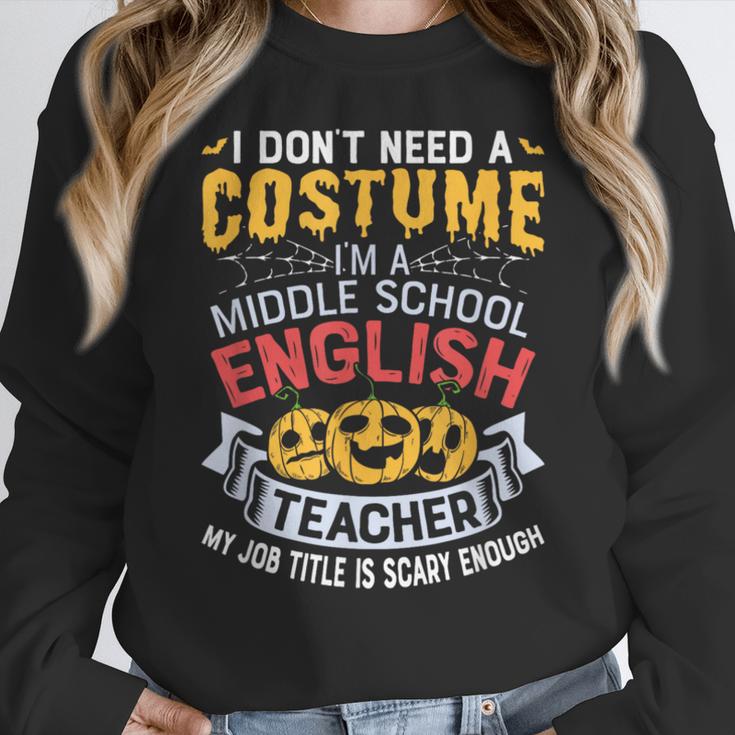 Middle School English Teacher Halloween Costume For Men Women Women Crewneck Sweatshirt, English Teacher Gifts, funny design Middle School English Teacher Halloween Costume For Men Women Women Crewneck Sweatshirt, English Teacher Gifts, funny design