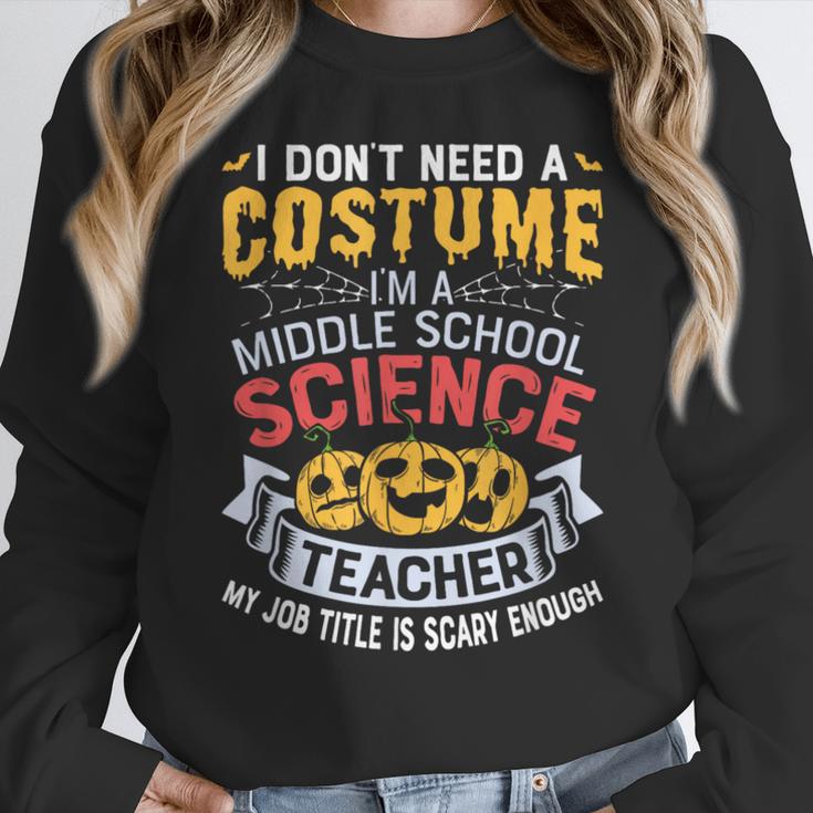 Middle School Science Teacher Halloween Costume For Men Women Women Crewneck Sweatshirt, Science Teacher Gifts, funny design