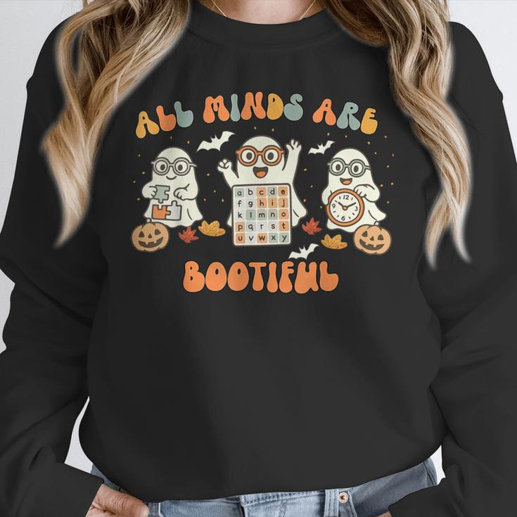 All Minds Are Bootiful Special Education Teacher Halloween Women Crewneck Sweatshirt, funny design All Minds Are Bootiful Special Education Teacher Halloween Women Crewneck Sweatshirt, funny design