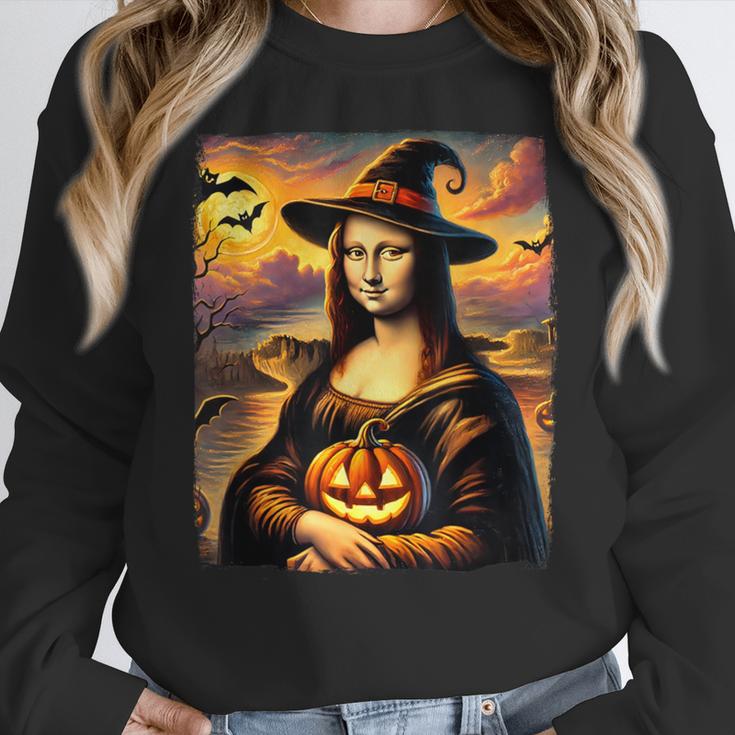 Mona Lisa Pumpkin Halloween Art Teacher Witchy Women Kids Women Crewneck Sweatshirt, funny design Mona Lisa Pumpkin Halloween Art Teacher Witchy Women Kids Women Crewneck Sweatshirt, funny design