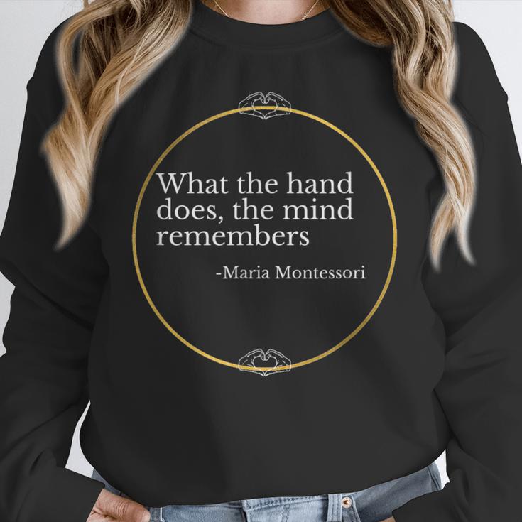 Montessori Children Grow In The Hands Of Teachers Women Crewneck Sweatshirt, funny design Montessori Children Grow In The Hands Of Teachers Women Crewneck Sweatshirt, funny design