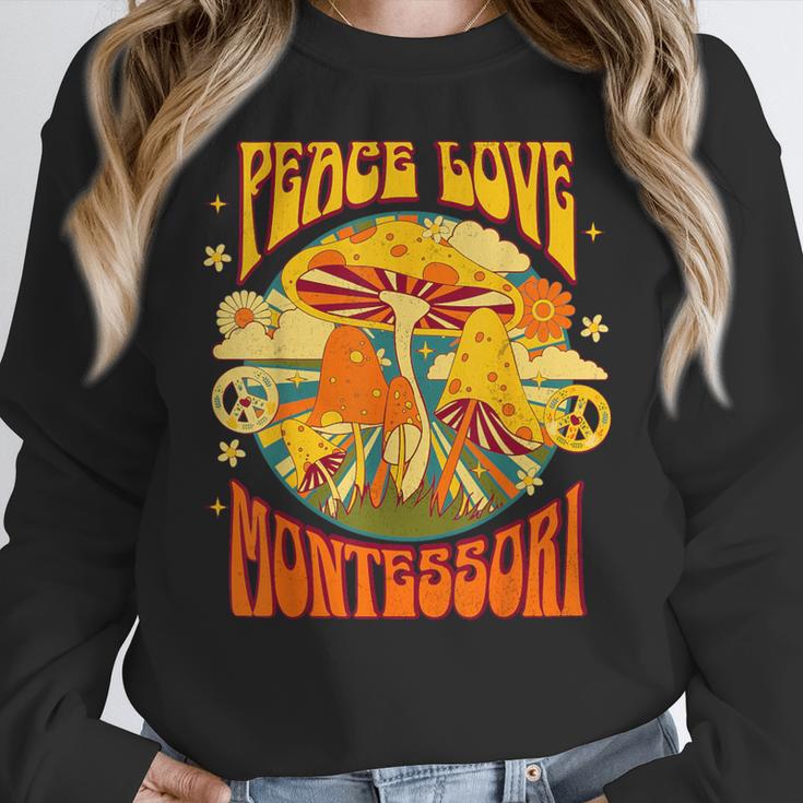 Montessori School Montessori Teacher Peace Love Montessori For Men Women Women Crewneck Sweatshirt, funny design