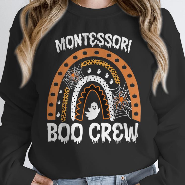 Montessori Teacher Halloween Boo Rainbow Leopard Halloween Women Crewneck Sweatshirt, funny design Montessori Teacher Halloween Boo Rainbow Leopard Halloween Women Crewneck Sweatshirt, funny design