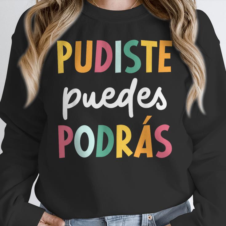 Multilingual Hispanic Heritage Spanish Teacher Maestra Women Crewneck Sweatshirt, funny design Multilingual Hispanic Heritage Spanish Teacher Maestra Women Crewneck Sweatshirt, funny design