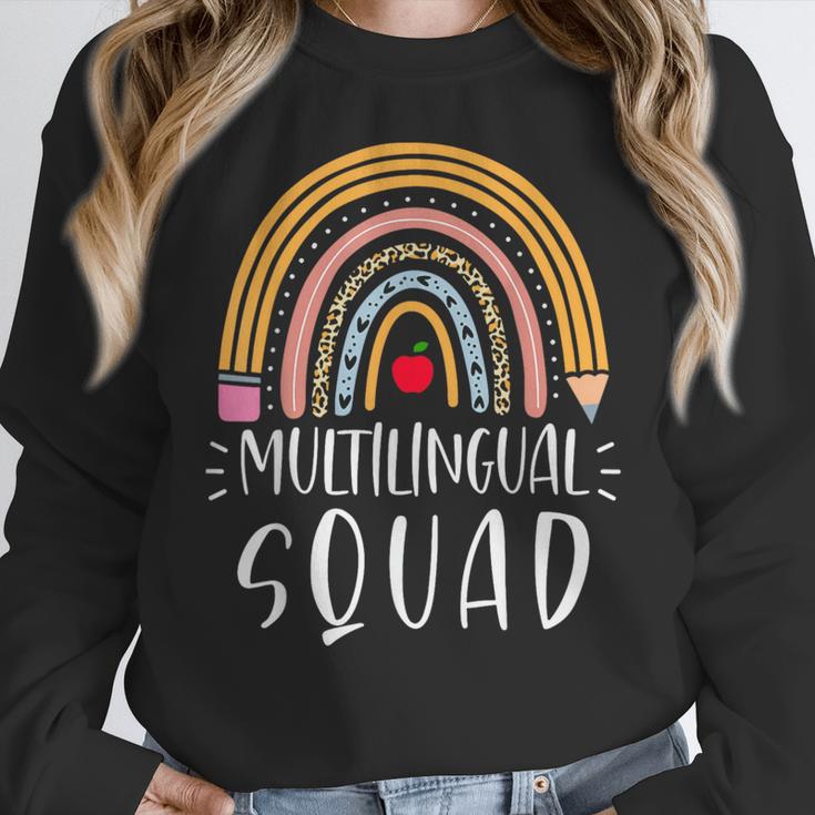 Multilingual Squad Multilingual Teacher Appreciation Kids Women Crewneck Sweatshirt, funny design Multilingual Squad Multilingual Teacher Appreciation Kids Women Crewneck Sweatshirt, funny design