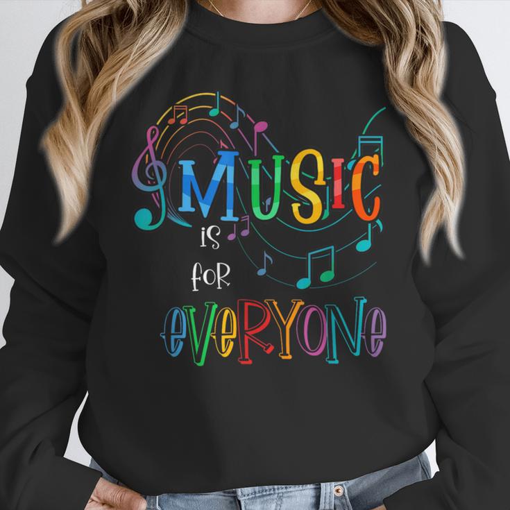 Music Is For Everyone Love For Music Teachers Women Crewneck Sweatshirt, funny design Music Is For Everyone Love For Music Teachers Women Crewneck Sweatshirt, funny design