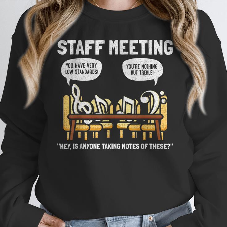 Music Theory Musician Music Teacher Musical Notes For Men Women Girls Kids Women Crewneck Sweatshirt, funny design