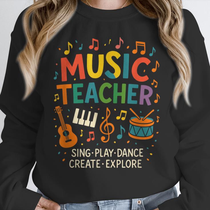 Music Teacher Music Sing Play Dance Choir Piano Women Crewneck Sweatshirt, funny design Music Teacher Music Sing Play Dance Choir Piano Women Crewneck Sweatshirt, funny design