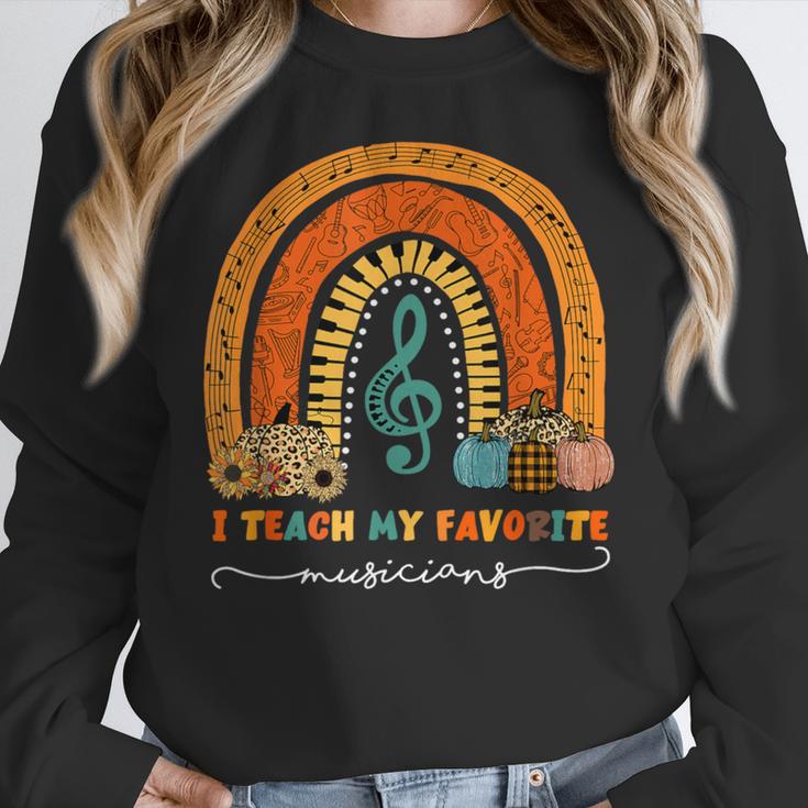 Music Teacher I Teach My Favorite Musicians Autumn Rainbow Men Women Women Crewneck Sweatshirt, funny design Music Teacher I Teach My Favorite Musicians Autumn Rainbow Men Women Women Crewneck Sweatshirt, funny design