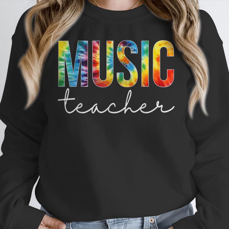 Music Teacher Tie Dye Appreciation Day Hello Back To School Men Women Women Crewneck Sweatshirt, funny design Music Teacher Tie Dye Appreciation Day Hello Back To School Men Women Women Crewneck Sweatshirt, funny design