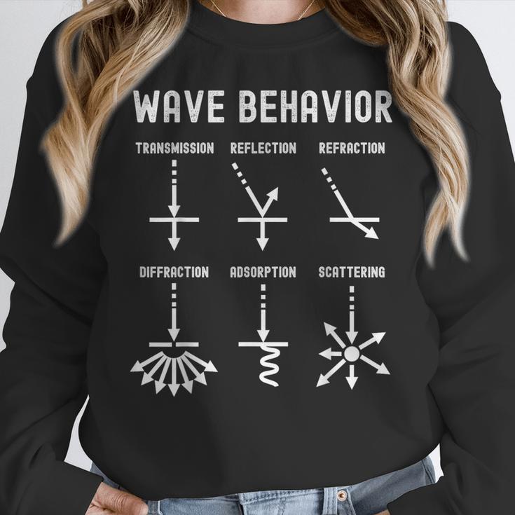Nerdy Vintage Wave Behavior Physics Science Teacher Geek Men Women Girls Kids Women Crewneck Sweatshirt, Science Teacher Gifts, funny design