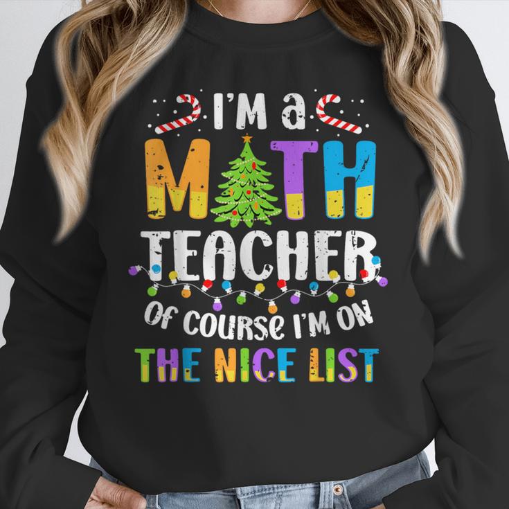 On The Nice List Christmas Math Teacher Women Men Women Crewneck Sweatshirt, funny design On The Nice List Christmas Math Teacher Women Men Women Crewneck Sweatshirt, funny design