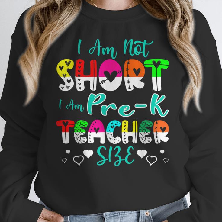 I Am Not Short I Am Pre-K Teacher Size Teacher For Men Women Kids Women Crewneck Sweatshirt, funny design I Am Not Short I Am Pre-K Teacher Size Teacher For Men Women Kids Women Crewneck Sweatshirt, funny design