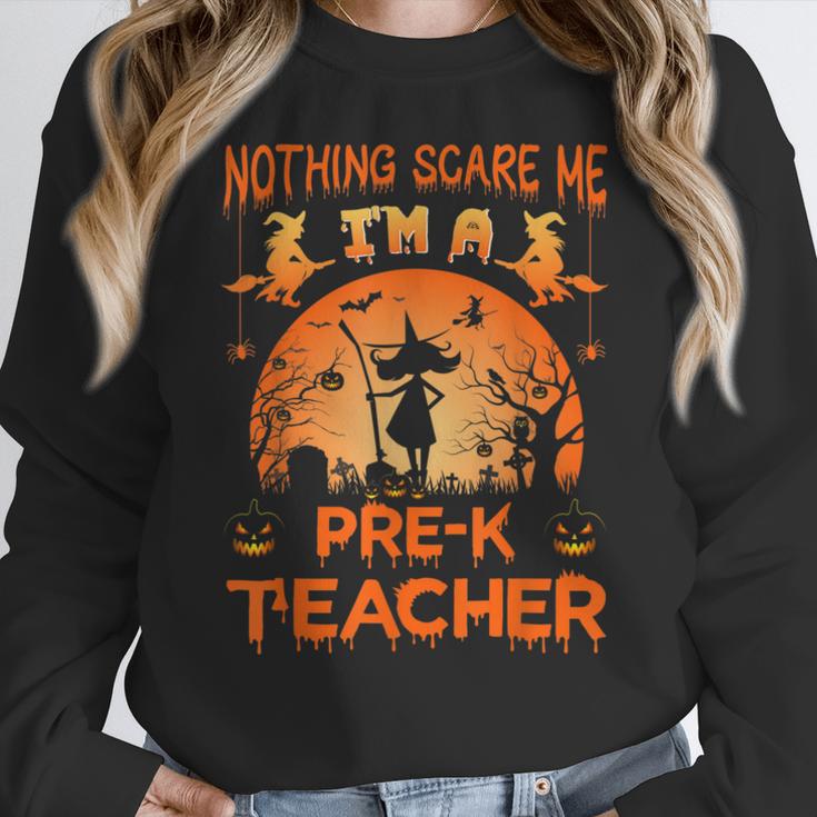 Nothing Scare Me I'm a Pre-k Teacher Matching Halloween For Men Women Women Crewneck Sweatshirt, funny design Nothing Scare Me I'm a Pre-k Teacher Matching Halloween For Men Women Women Crewneck Sweatshirt, funny design