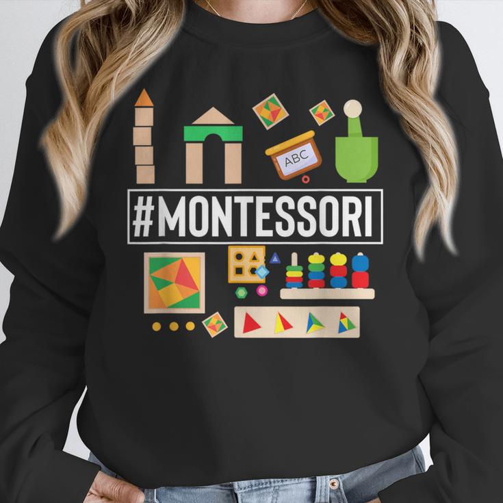 Novelty Montessori Studying Learning Schooling Teacher Love For Men Women Women Crewneck Sweatshirt, funny design Novelty Montessori Studying Learning Schooling Teacher Love For Men Women Women Crewneck Sweatshirt, funny design