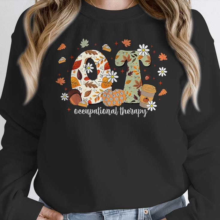 Occupational Therapy Fall Autumn Pumpkin Flower OTA Teacher Women Crewneck Sweatshirt, funny design Occupational Therapy Fall Autumn Pumpkin Flower OTA Teacher Women Crewneck Sweatshirt, funny design